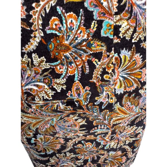 Zara Multicolored Paisley Corduroy Button-Down Skirt M - Picture 5 of 9
